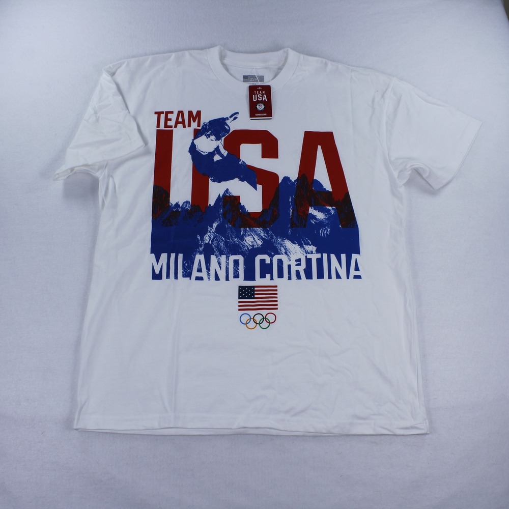 Team USA Milano Cortina 2026 Olympic T-Shirt Men's Size L White NWT